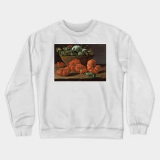 Still Life With Tomatoes, A Bowl Of Aubergines And Onions by Luis Melendez Crewneck Sweatshirt